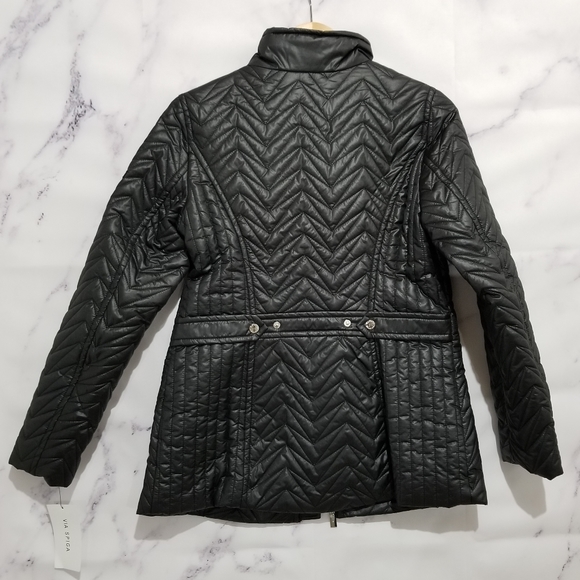 VIA SPIGA Quilted Lightweight Black Jacket - Picture 2 of 11